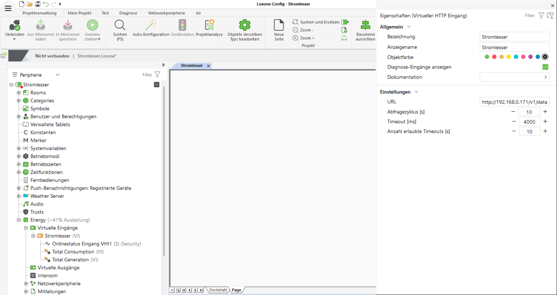 Konfiguration von IP und Abfrage