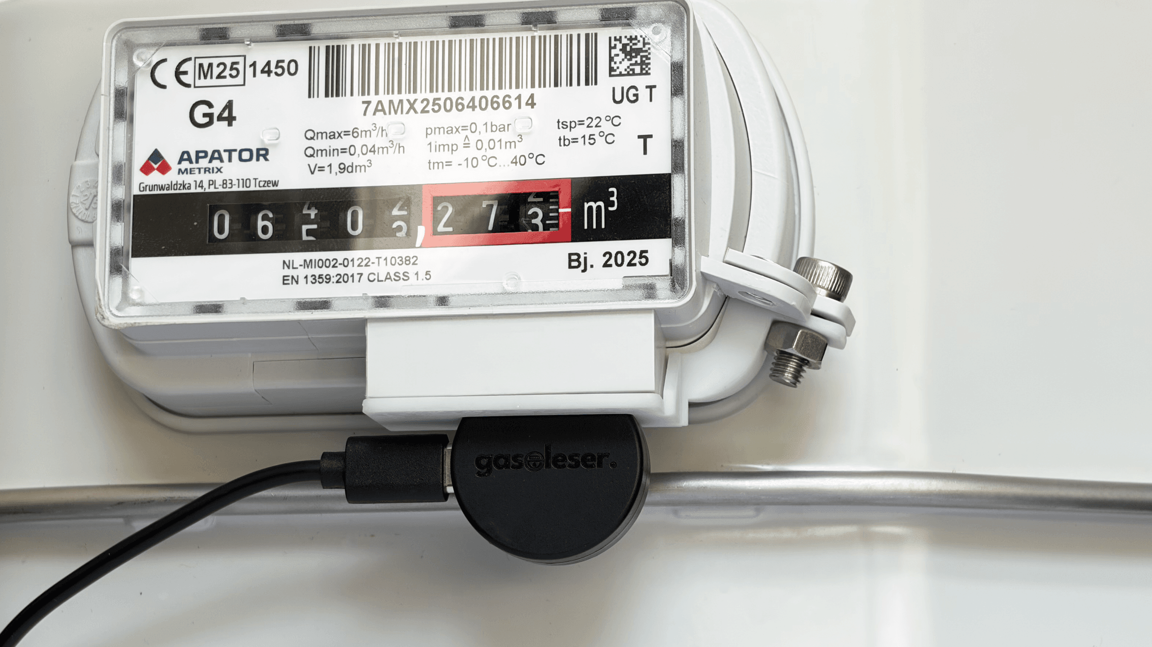 gasleser installiert