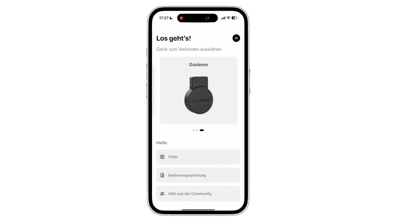 Gerätetyp auswählen