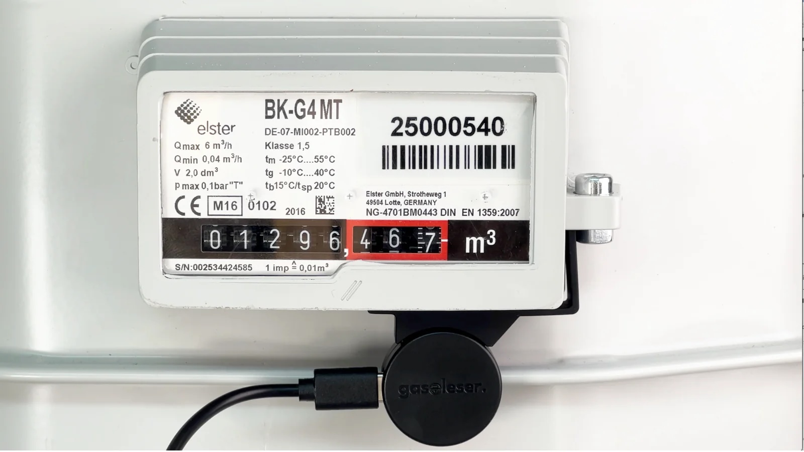 Gasleser installiert