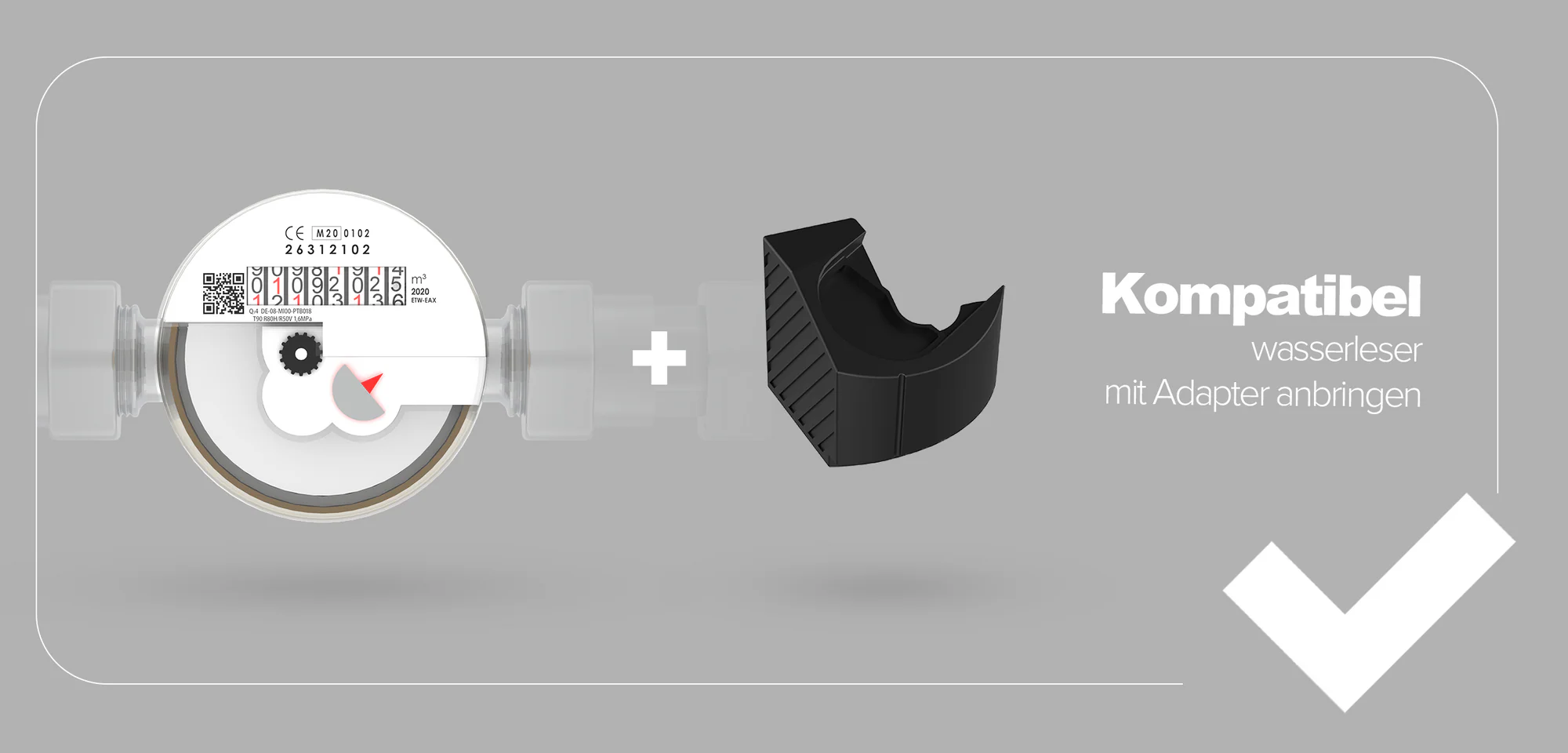 Compatible water meter with adapter